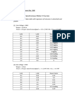 Synchronous Motor V-Curves: Logbook For Experiment No. SM4