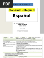 Plan 6to Grado - Bloque 3 Español (2015-2016)