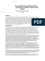 Identifying Factors Affecting The Mathematics Achievement of Students For Better Instructional Design