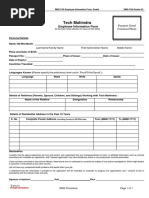 Tech Mahindra: Employee Information Form Passport Sized Coloured Photo