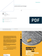 Hermeticity Testing of Mems and Microelectronic Packages: September 2013