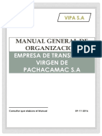 Manual General de Organizacion Vipasa PDF