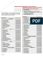 Operating Room Nursing Knowledge & Skills Checklist