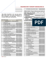 Respiratory Therapy Skills Checklist