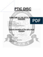 Optic Disc: Symptoms of The Optic Nerve Diseases