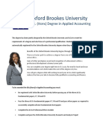 Oxford Brookes BSC Degree in Applied Accounting