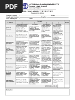 Rubric For Laboratory Activity