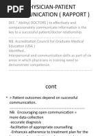 Physician-Patient Communication (Rapport)