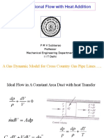 One Dimensional Flow With Heat Addition: A Gas Dynamic Model For Cross Country Gas Pipe Lines .