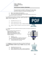 Lista de Exercícios - Parafusos e Engrenagens