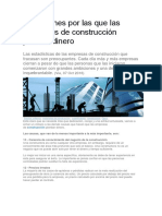 Razones Por Las Que Las Empresas de Construcción Pierden Dinero