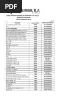 Lista de Precios Laboratorio Julio 2017