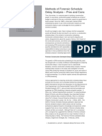 FSA - Methods of Forensic Schedule Delay Analysis - Pros and Cons