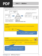 Unit 1 - Motion: Calculating Speed