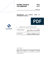 NTC4117 Desinfeccion Plantas Tratamiento de Agua PDF