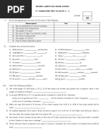 Golden Lampstand Grade School 3 Summative Test in Math 6 - A