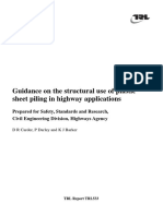 Guidance On The Structural Use of Plastic Sheet Piling in Highway Applications