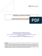 Analysis of The Kirit Parikh Committee Recommendations: Credit Analysis & Research LTD.