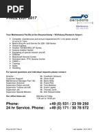 Aerodata Maintenance PriceList 2017