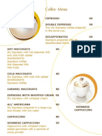 Coffee Menu