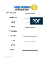 Feelings & Emotions Unscramble