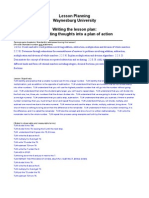 Lesson Planning Waynesburg University Writing The Lesson Plan: Translating Thoughts Into A Plan of Action