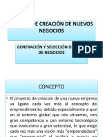 Generacion y Seleccion de Ideas de Negocios I