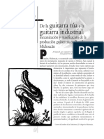 De La Guitarra Túa A La Guitarra Industrial: Mecanización y Masificación de La Producción Guitarrera en Paracho, Michoacán