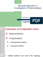 General Approach in Investigation of Haemostasis: Coagulation Instruments