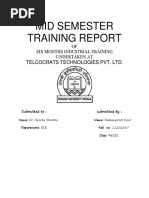 Mid Semester Training Report: Telcocrats Technologies Pvt. LTD