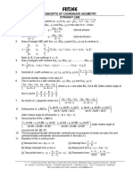 Formula Sheet of Coordinate Geometry