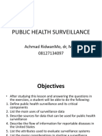 Public Health Surveillance: Achmad Ridwanmo, DR, M.SC 08127134097