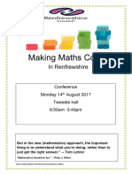 Making Maths Count in Renfrewshire Conference Programme