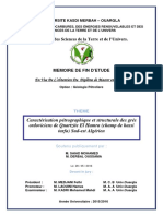 Caracterisation Petrographique Et Structurale Des Gres Ordoviciens de Quartzite El Hamra Champ de Hassi Tarfa Sud-Est Algerien HTF