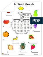 Fruits Word Search A PDF