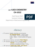 Applied Chemistry CH-1012: Syed Hassan Shah Assistant Professor Department of Mechanical Engineering