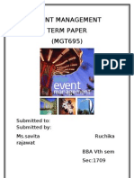 Event Management Term Paper - mgt695 - Ruchika Event