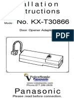 Panasonic KX T30866 Door Opener Adaptor Installation Instructions