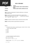 GUÍA 4° Medio - Ecuación de La Recta