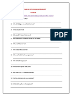 English Revision Worksheet Grade 5: Answer These Questions Briefly. How Do The DSD Club Kids Spend Their Fridays?