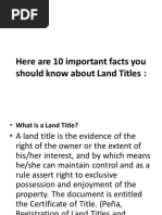 Land Title and Deeds - Facts