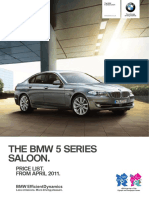 The BMW 5 Series Saloon.: Price List. From April 2011