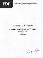 Relatório de Análise de Acidente: Ministério Do Trabalho E Previdência Social