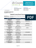 Dekalb County Road Closures: For Immediate Release