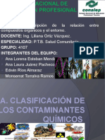 Clasificacion de Contaminantes Quimicos