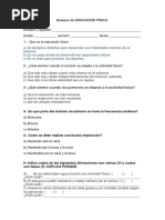 Examen de EDUCACIÓN FÍSICA Primero