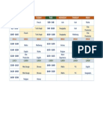 Timetable