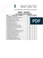 Area de Ingles 4º de Secun. Result. Evaluac de Los8 Mejores Alumnos I e #109 Imc