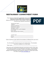 Restaurant Commitment Form