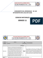 PLAN de MEJORA Ciencias Naturales